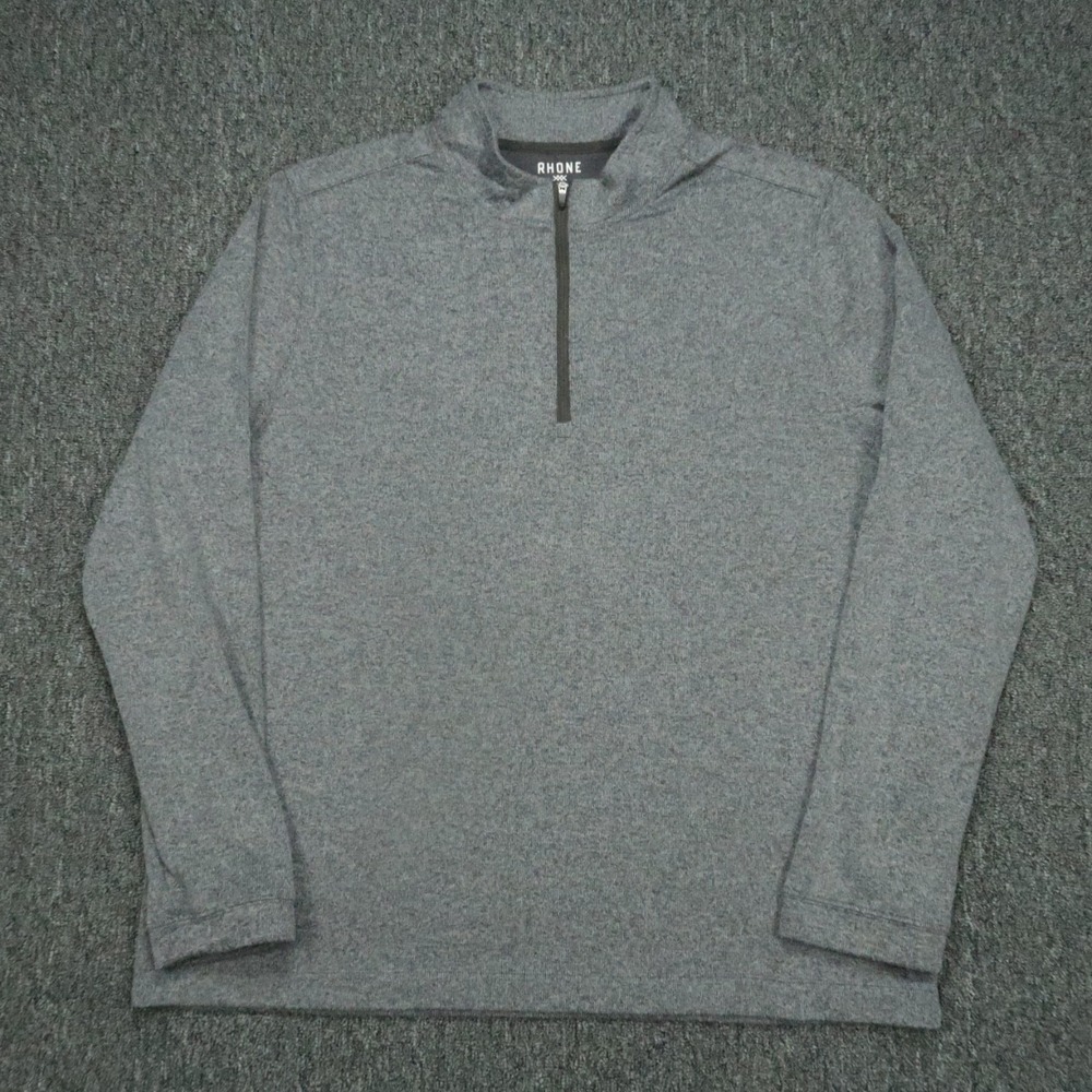 Rhone Pullover Men XXL Gray‎ Commuter 1/4 Zip Performance Long Sleeve